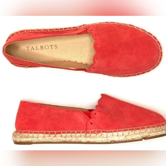 Espadrilles Seude Slip On Designer Loafers Talbots Cherry Coral Comfy 7.5 NWOT - Picture 2 of 8